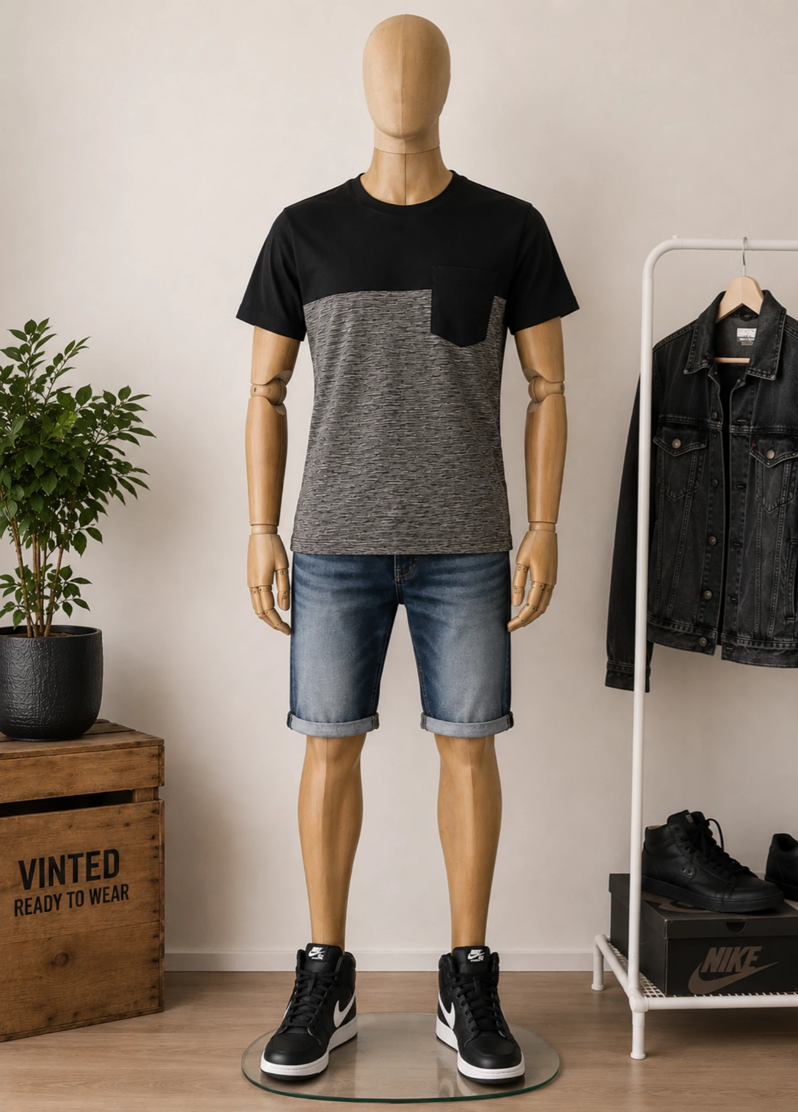 EDC By Esprit Camiseta TL/TFr40-Negra-Bolsillo en la Parte Delantera en Excelente Estado – photo 2